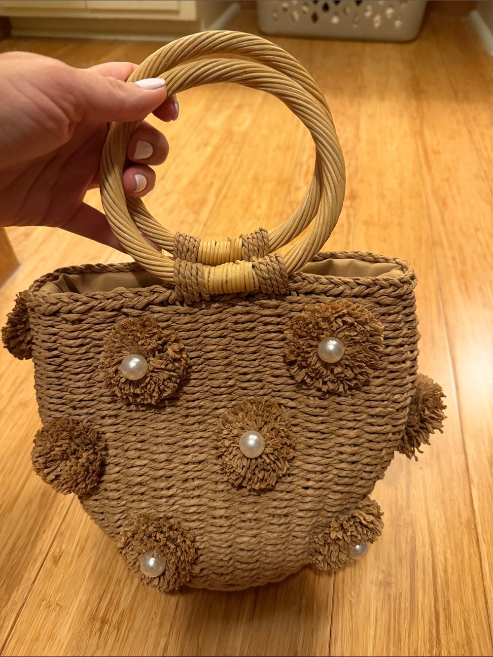 Woven basket bag